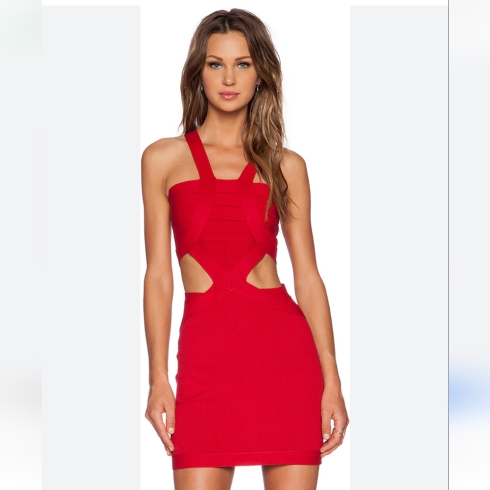 NBD Revolve my confessions bandage dress small bodycon cutout Nye